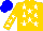 Silk - Gold, white stars, white stars on gold sleeves, blue cap