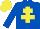 Silk - Royal blue, yellow cross of lorraine, yellow cap