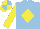 Silk - Light blue, yellow diamond, yellow arms, yellow cap, light blue quartered