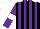 Silk - Black and purple stripes, purple sleeves, white armbands, white cap