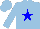Silk - Light blue, blue star, blue star on light blue cap