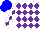 Silk - White and purple diamonds on body and sleeves, blue cap