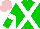 Silk - Green, white crossbelts, green sleeves, white armbands, pink cap