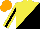 Silk - Yellow and black triangles, black stripe on yellow sleeves, orange cap