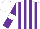 Silk - White and purple stripes, purple sleeves, white armbands, white cap