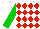 Silk - White and red diamonds, green sleeves, white cap