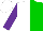 Silk - White and green halved, purple sleeves