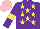 Silk - Purple, yellow stars and armbands, pink cap