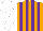Silk - Orange, purple stripes,  white sleeves, white cap