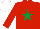 Silk - red, emerald green star, white cap