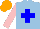 Silk - Light blue, blue cross, pink sleeves, orange cap