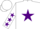 Silk - WHITE, purple star, purple stars on sleeves, white cap