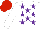Silk - White, purple stars, red cap