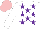 Silk - White, purple stars, pink cap