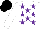 Silk - White, purple stars, black cap