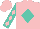 Silk - Pink, turquoise diamond, pink diamonds on turquoise sleeves, pink cap