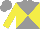 Silk - Steel gray and pale yellow diagonal quarters, yellow sleeves