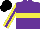 Silk - Purple, yellow hoop, purple stripe on yellow sleeves, black cap