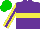 Silk - Purple, yellow hoop, purple stripe on yellow sleeves, green cap