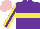 Silk - Purple, yellow hoop, purple stripe on yellow sleeves, pink cap