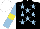 Silk - Black, light blue stars, sleeves, yellow armlets, white cap