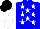 Silk - Blue, white stars and sleeves, black cap