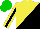 Silk - Yellow and black triangles, black stripe on yellow sleeves, green cap