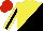 Silk - Yellow and black triangles, black stripe on yellow sleeves, red cap