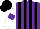Silk - Purple and black stripes, white sleeves, purple armbands, black cap