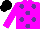 Silk - Magenta, purple spots, black cap