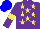 Silk - Purple, yellow stars and armbands, blue cap