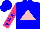 Silk - Blue, pink triangle, blue stars on hot pink sleeves