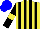 Silk - Yellow and black stripes, black sleeves, yellow armlets, blue cap