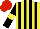 Silk - Yellow and black stripes, black sleeves, yellow armlets, red cap