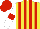 Silk - Yellow, red stripes, white sleeves, red armlets, red cap