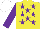 Silk - Yellow, purple stars and sleeves, white cap