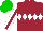 Silk - Maroon, white diamond hoop, maroon stripe on white sleeves, green cap