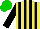 Silk - Yellow and black stripes, black sleeves, green cap