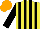 Silk - Yellow and black stripes, black sleeves, orange cap