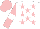 Silk - White, pink stars, pink sleeves, white armbands, pink cap