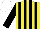 Silk - Yellow and black stripes, black sleeves, white cap