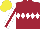 Silk - Maroon, white diamond hoop, maroon stripe on white sleeves, yellow cap