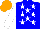 Silk - Blue, white stars and sleeves, orange cap