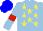 Silk - Light blue, yellow stars, red armlets, blue cap