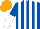 Silk - Royal Blue and White Stripes, halved sleeves, Orange Cap