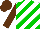 Silk - white, green diagonal stripes, brown sleeves, brown cap