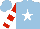 Silk - Light blue, white star, red sleeves, white hoops, light blue cap