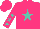 Silk - Neon pink, turquoise star, turquoise stars on sleeves