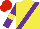 Silk - Yellow, purple sash, yellow double armbands on purple sleeves, red cap