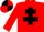 Silk - RED, black cross of lorraine, quartered cap